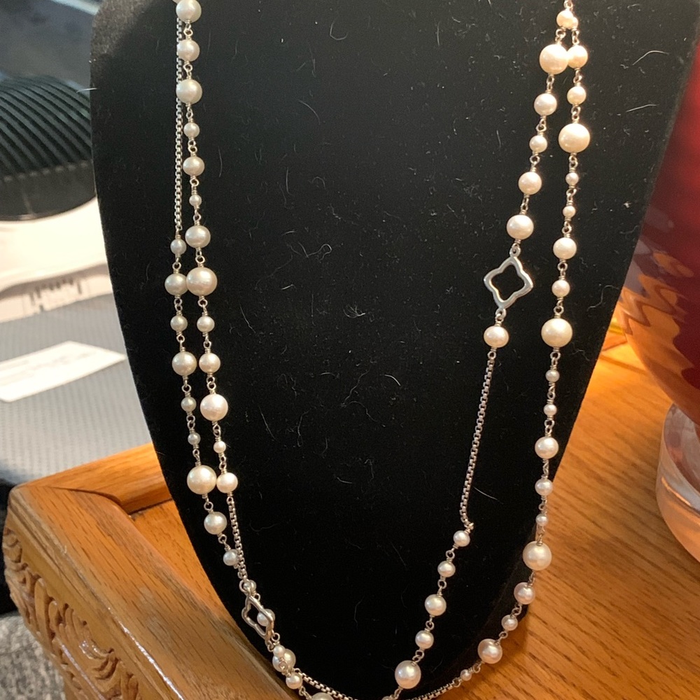 Elegant Pearl and Silver Necklace
